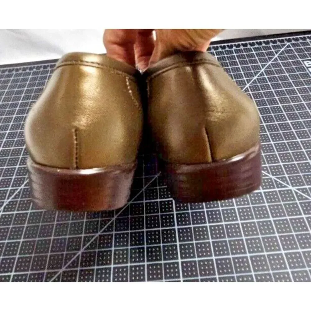 SAS Tripad cofort metro horsebit loafers shoes gold metallic Sz‎ 5.5 M